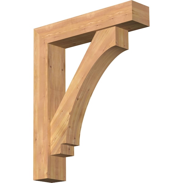 Ekena Millwork Imperial Block Smooth Bracket w/ Offset Brace, Western Red Cedar, 7 1/2"W x 36"D x 44"H BKT0806X36X44IMP05SWR - main